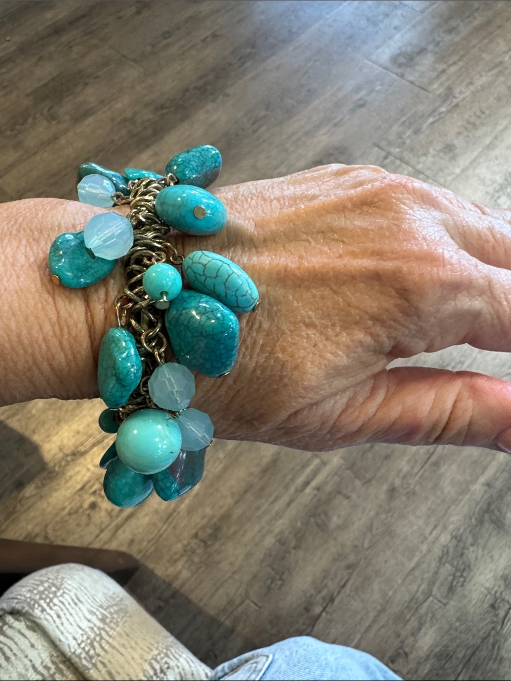 Turquoise Cluster Charm Bracelet - Women Jewelry